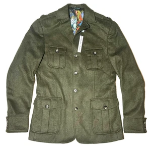 PAISLEY & GRAY Men's Loden Olive Jacket Slim Fit Military Jacket Size SMALL New - Picture 1 of 7
