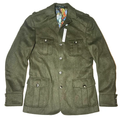 PAISLEY & GRAY Men's Loden Olive Jacket Slim Fit Military Jacket Size SMALL New - Image 1 of 4