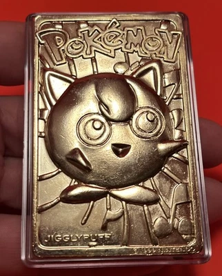 Jigglypuff Pokemon 23K 镀金集换卡 1999 年汉堡王无真品证明或盒 — 第 1/4 张图片