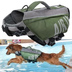 Chaleco salvavidas para perros con bolsa de aire de alta flotación, arnés chaleco salvavidas reflectante para perros... - Imagen 1 de 6