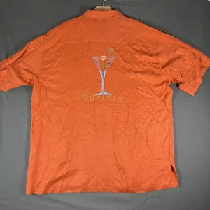 Tori Richard 100% Silk Shirt Men’s XXL Embroidered Floral Palm Trees Orange Golf - Picture 1 of 6