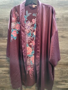 Kimono Victoria's Secret para mujer talla única púrpura estampado floral  - Imagen 1 de 3