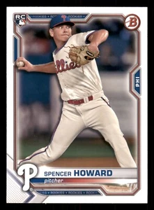 (7) Lote de tarjetas de novato Bowman Spencer Howard 2021 (7) Philadelphia Phillies #16 - Imagen 1 de 2
