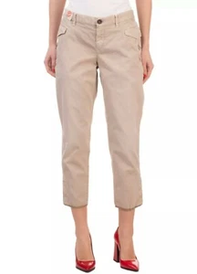 New INCOTEX Gabardine Cropped Pants Garment Dye Worn Look, Zip Fly, Size 32 - Picture 1 of 6