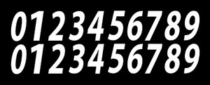 0-9 Numbers White Sticker Vinyl Decals CHOOSE  .5" - 12" Set Of 20 (V546-2) - Picture 1 of 4
