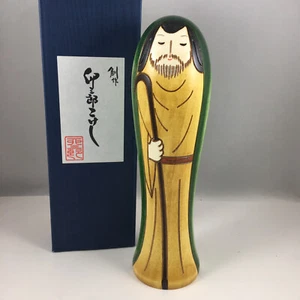 Usaburo Japanese Kokeshi Wooden Doll 7.5"H Christmas Shepherd Joseph JAPAN MADE - Picture 1 of 5