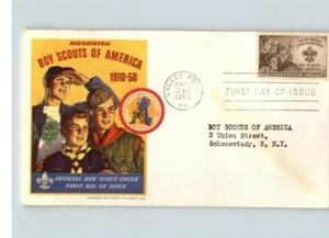 BOY SCOUTS of AMERICA Honrado, Primer Día de Emisión, canc. 1950 VALLEY FORGE, Penn - Imagen 1 de 1