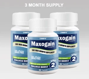 Maxogain Mens 90Day Follicle Boost Tablet 3in1 Hair loss MPB Alopecia Thinning - Picture 1 of 7