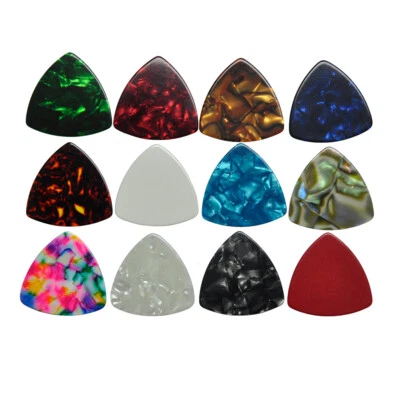 50Pcs 346 Rounded Triangle Medium 0.71mm Celluloid Guitar Picks Plectrums - Image 1 of 4