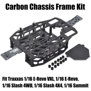 Carbon Chassis Kit for 1/16 Traxxas E-Revo VXL 4WD Slash 4X4 Summit Upgrade Part - Picture 1 of 7