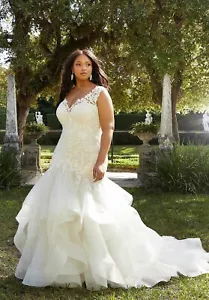 Vestido de novia Mori Lee 3363 talla 26 GENUINO marfil con etiquetas - Imagen 1 de 3