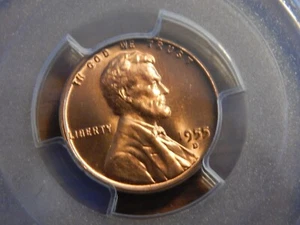 1955-D 1 C Lincoln Wheat Cent Gem BU PCGS MS66RD Red - Picture 1 of 6