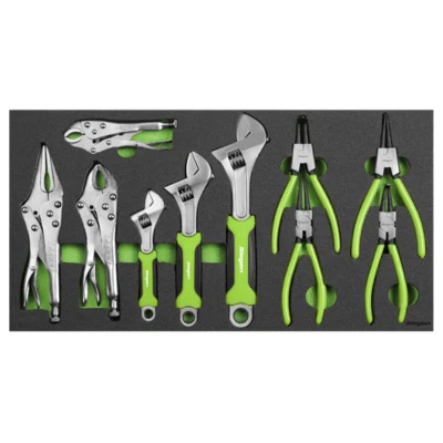 SIEGEN SEALEY 10pc Mixed Adjustable Wrench & Pliers Set with EVA Tool Tray FD25 - Image 1 of 4