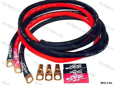 SKY HIGH CAR AUDIO Sky High Oversized 4 Gauge OFC AWG Big 3 Upgrade RED/BLACK Electrical Wiring