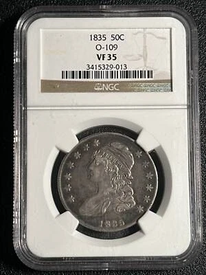 1835 P Capped Bust Half Dollars NGC VF-35 O-109 - Image 1 of 2