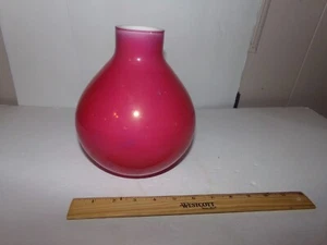 ROSA MITTELGROSSE VASE VINTAGE MUNDGEBLASEN - Bild 1 von 5