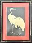 Rare Ide Gakusui ‘Two Herons In The Snow’ Japanese Woodblock Print c. 1950 Asian