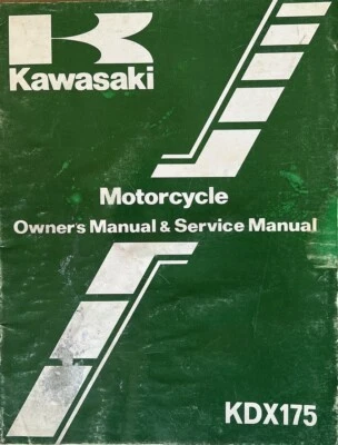 Kawasaki KDX175-A3 1982 dueño de fábrica y manual de servicio 60 páginas PN 99920-1167-01 Foto 1 de 4