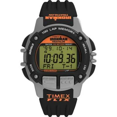 Orologio TIMEX IRONMAN VINTAGE C101 TW5M63200 Silicone Nero Chrono Timer Alarm - Imagen 1 de 2