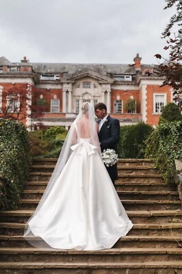 Justin Alexander Ivory Mikado Wedding Dress - Size 10 (Style No. 55086) - Image 1 of 4