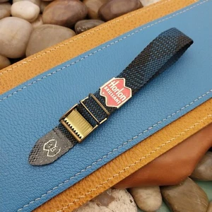 Vintage Uhrenarmband schwarz & blau Perlon Melange 18 mm Nos 1960er Jahre unbenutztes Armband - Bild 1 von 9