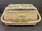 Vintage Azar Sewing Basket Tapestry Padded Top Pin Cushion (10.5 X 8 X 6)