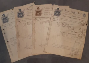 4 facturas antiguas fundición, Philipp Gail, tabaco para fumar, fábrica de cigarros 1906 - Imagen 1 de 2