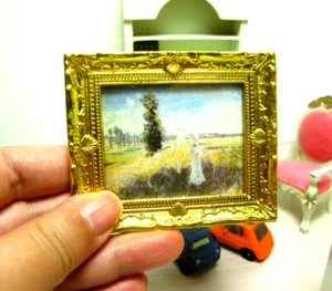Cuadro de pared en miniatura para casa de muñecas escala 1:12 pintura al óleo decoración del hogar - Imagen 1 de 6