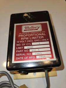 Mallory Ignition 12volt No.8 Limit 8000 Part No. 641-8 Serial C003 - Picture 1 of 6