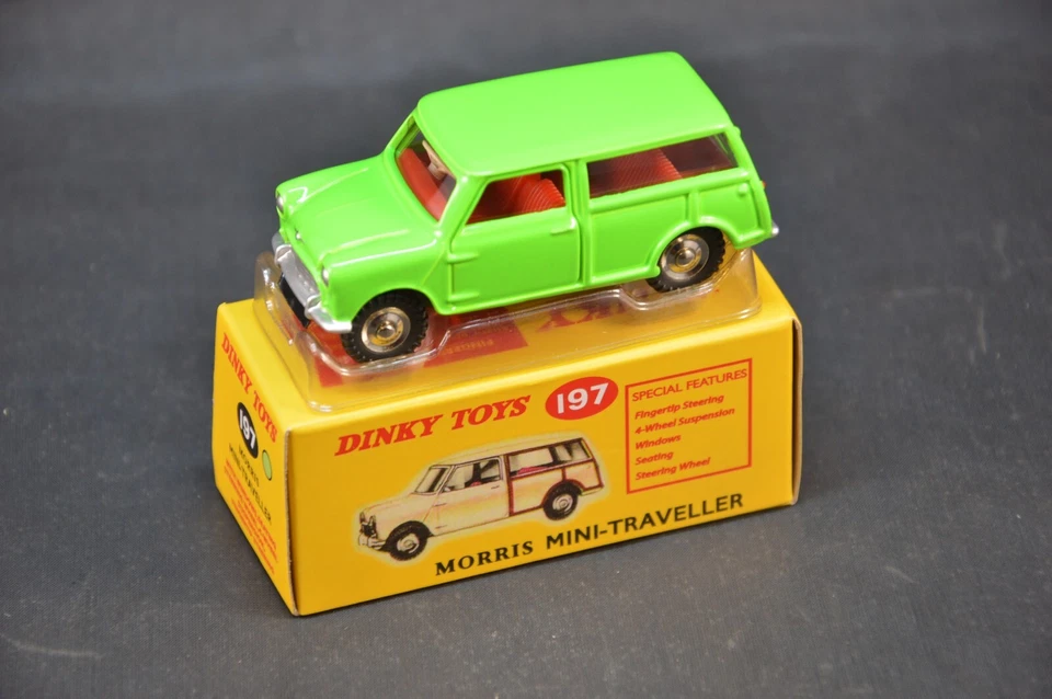 MORRIS MINI TRAVELLER CAR 1/43 DINKY TOYS 197 MINIATURES DEAGOSTINI DIE CAST - Immagine 1 di 2