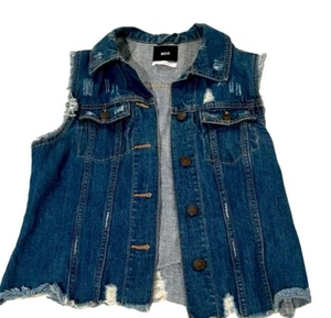 BDG Urban Outfitters Light Blue Women's Distressed Denim Vest Size Small Jean - Picture 1 of 11