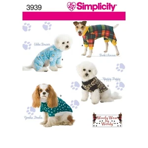 SIMPLICITY 3939 DOG COATS Sewing Pattern Sizes S-M-L FOR SMALLER DOGS - Picture 1 of 7