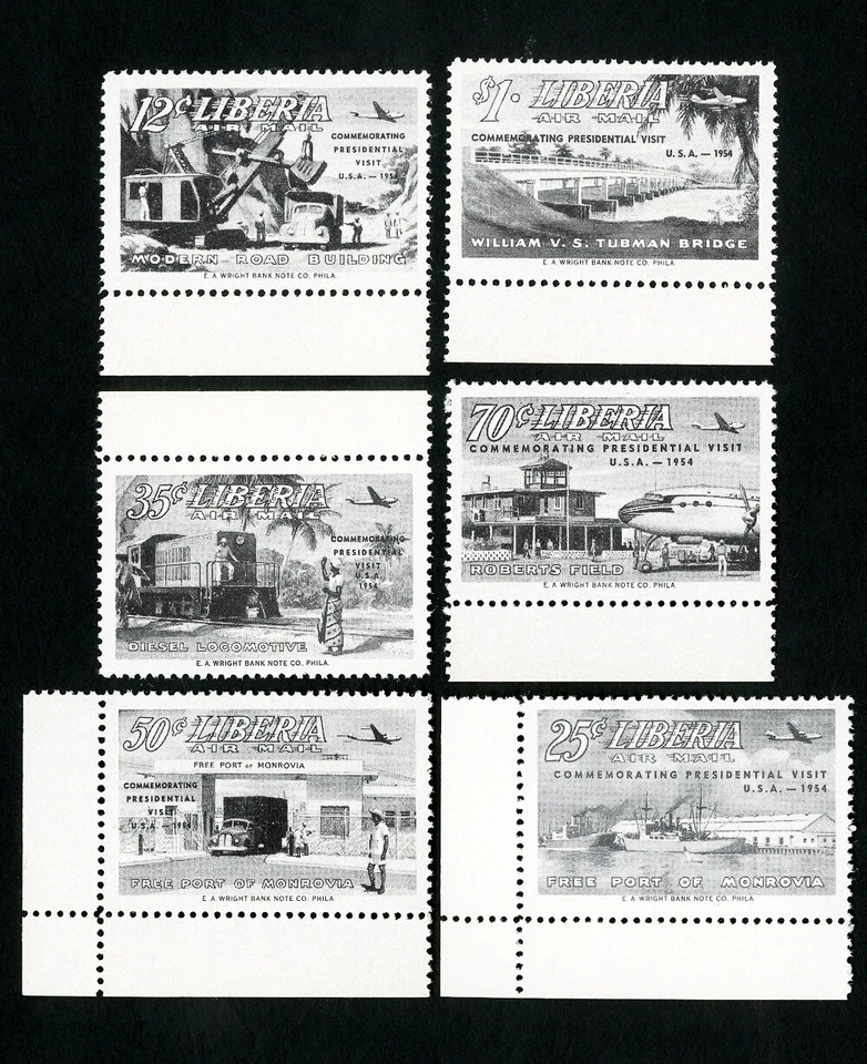 Estampillas de Liberia # C82-7 en estado bastante bueno prueba negra OG NH Foto 1 de 1