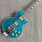 Beautiful Custom Blue Electric Guitar Chrome Plated Hardware Fast Shipping