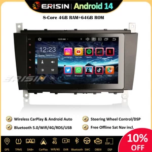 8" 64GB DAB+Android 14 Car Stereo Radio Sat Nav Mercedes CLC/G/C Class W203 W463 - Picture 1 of 19