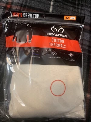Realtree Cotton Thermals Men's Crew Top Base layer Size Medium Top 38-40. NWT - Image 1 of 3