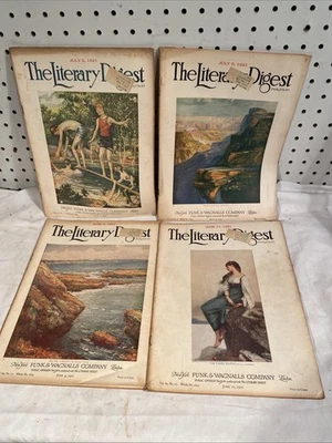 1921 Literary Digest Lot Of 4 Public Opinion Funk Wagnalls June July - Image 1 of 4