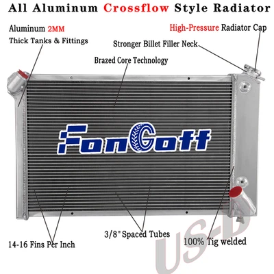 3 ROW  ALUMINUM RADIATOR FIT 1969-1972 CHEVROLET CORVETTE 5.7L SBC V8 - Image 1 of 4