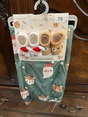 Juego de mantas y botines Santa’s Little Helper (0-18 meses) Foto 1 de 3