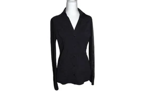 Anatomie Damen Button Down Shirt Medium Schwarz Netzärmel Reise Oberteil Hergestellt... - Bild 1 von 5