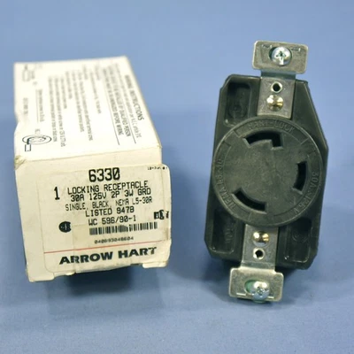 Arrow Hart 63 Twist Turn Locking Power Receptacle Outlet Nema L5-30R 30A 125V - Image 1 of 4