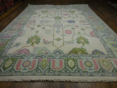 Turkish Oushak Rug, Modern Multicolored Area Rug,Handmade Bohemian Rug,9x12 Ft - Image 1 of 4