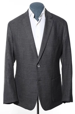 46R Slim-Skinny-Fit Banana Republic Gray Hopsack Wool Patch-Pockets Sport Coat - Image 1 of 4