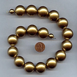 DE COLECCIÓN JAPÓN ACRÍLICO DORADO GRANDE REDONDO 22mm. SECCIÓN 3426 CON PUNTA DECORATIVA 16" CON CUENTAS - Imagen 1 de 1