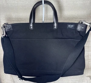 Bolso Bandolera Jack Spade Negro Lona Cuero Mensajero Viajero Correa - Imagen 1 de 9