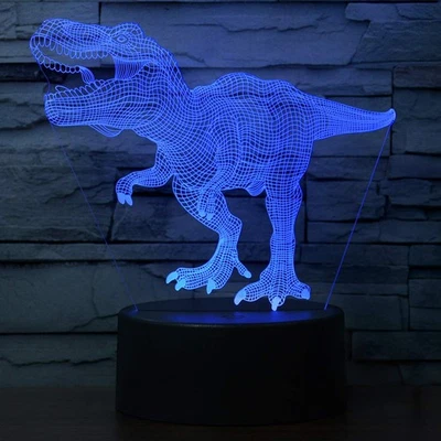 Dinosaur Night Light for Kids T-Rex 3D Illusion Table Lamp 7 Colors Gradual C... - Image 1 of 4