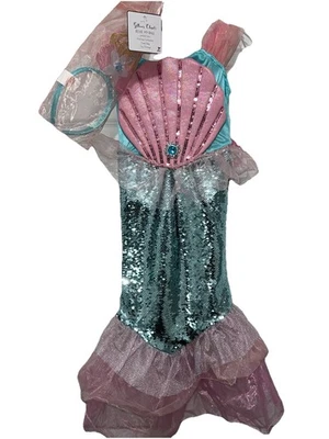 Gillian’s Closet Niños Clásico Sirenita Brillos Lentejuelas Disfraz Halloween Foto 1 de 4