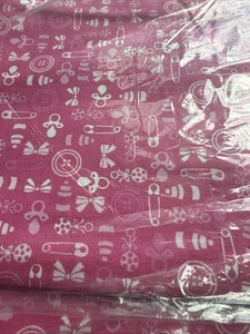 4 Yards Of New Baby Print Pink Cotton  - Picture 1 of 2
