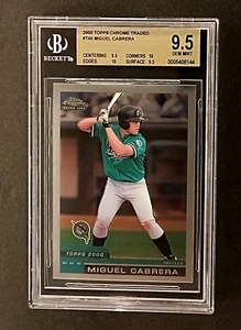 2000 TOPPS CHROME RC #T40 MIGUEL CABRERA BGS 9.5 (10,10,9.5,9.5) ROOKIE #5408144 - Picture 1 of 6