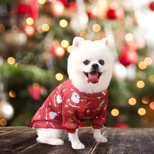 Dog Christmas Sweater Winter Apparel Soft Dog Cat Winter Warm Clothes Thermal - Picture 1 of 29